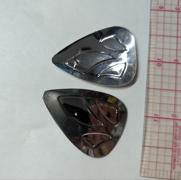 Vintage silver earrings large triangle Art Deco - Picture 6 of 6
